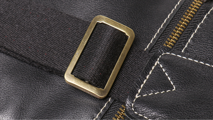 Men’s cowhide leather crossbody sling bag with usb port