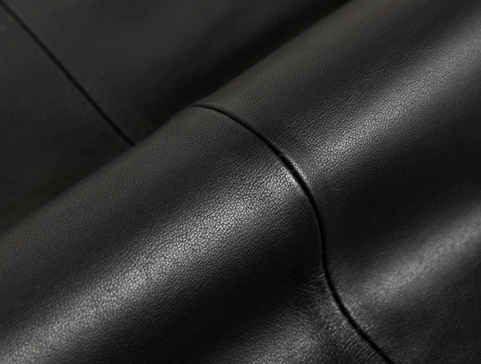 High Waist Sheepskin Leather Midi Skirt Structured