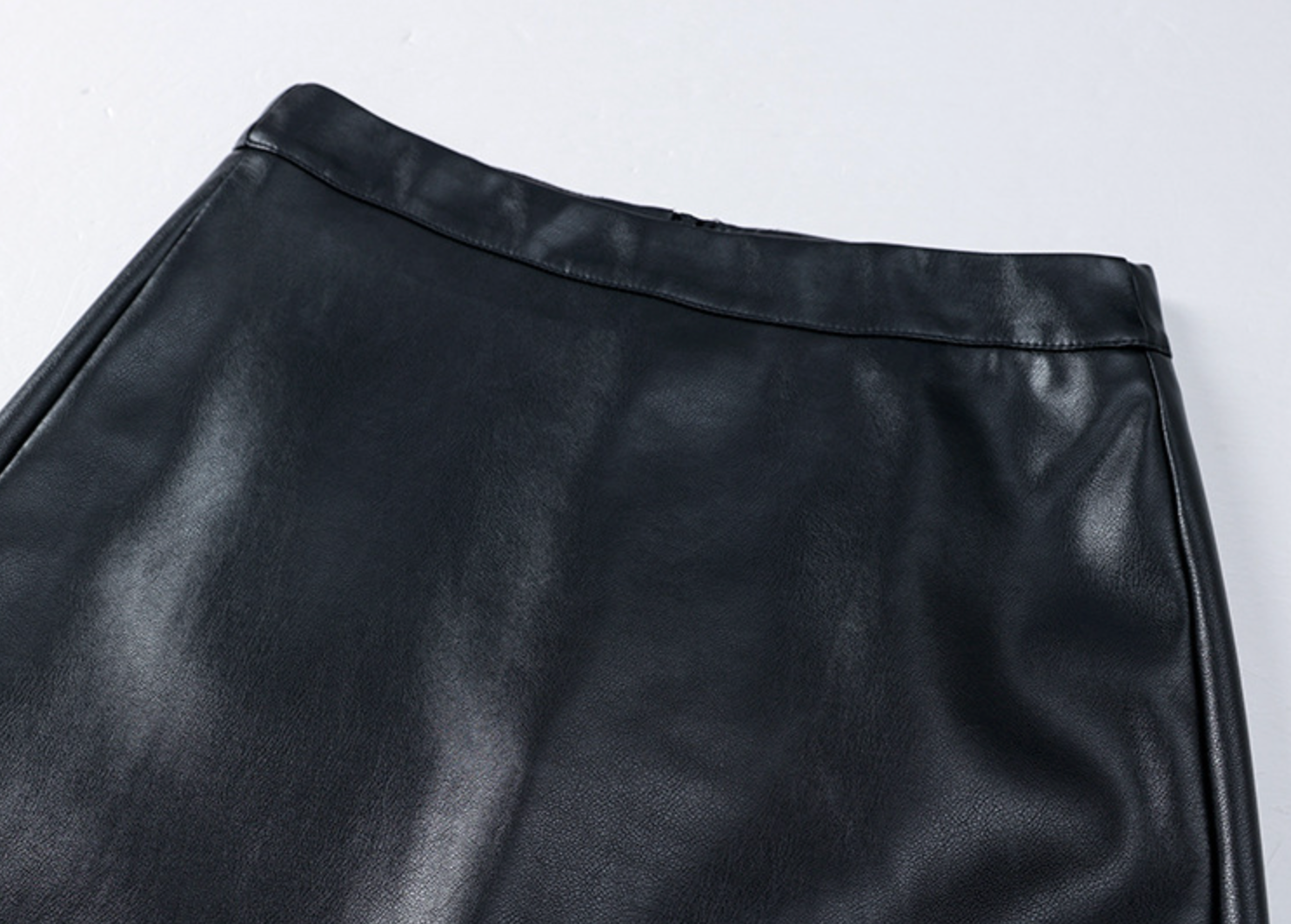 Long Leather Skirt Slim Fit PU Leather Midi Skirt