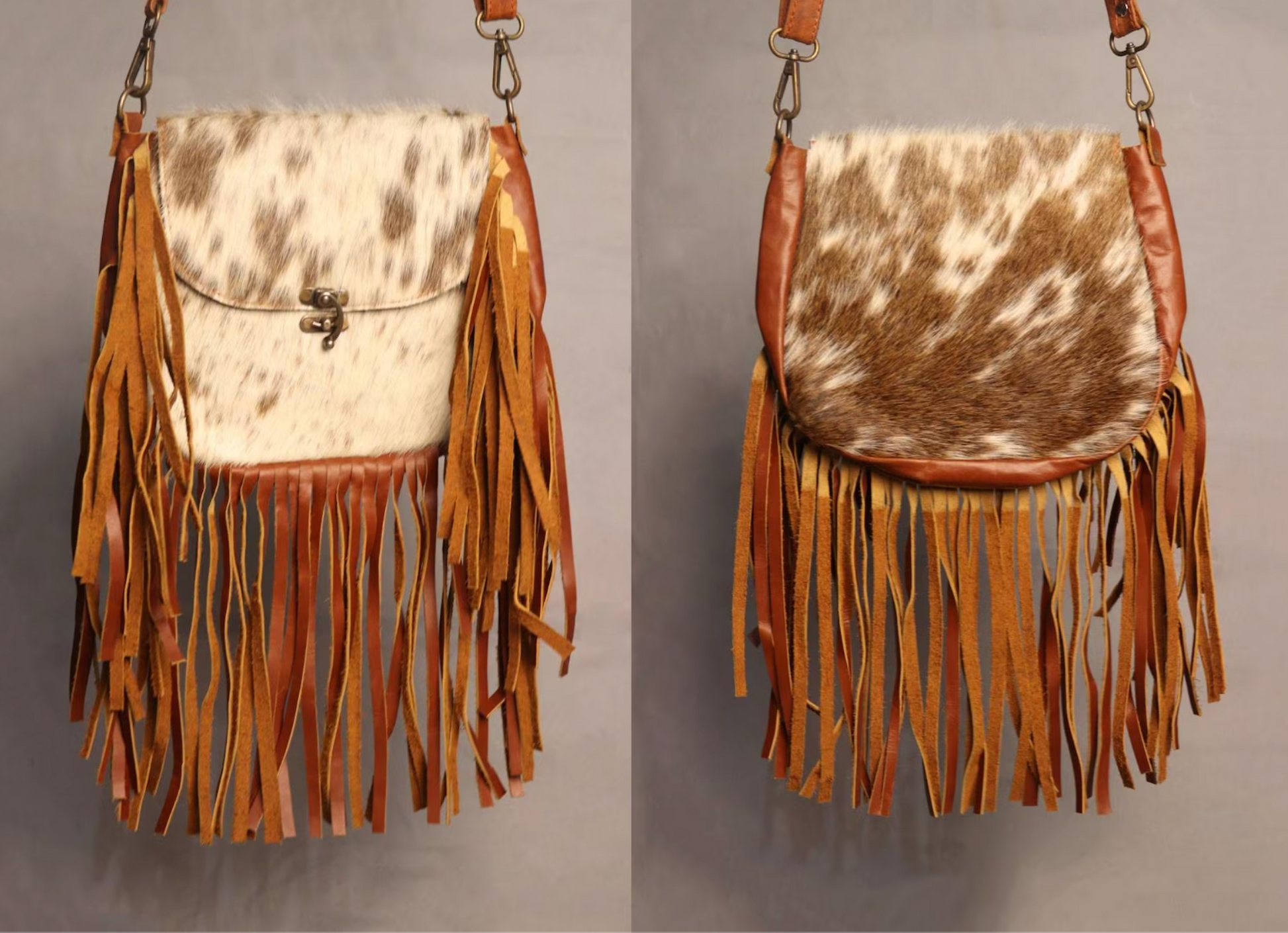 Genuine cowhide messenger crossbody bag