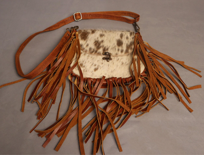 Genuine cowhide messenger crossbody bag