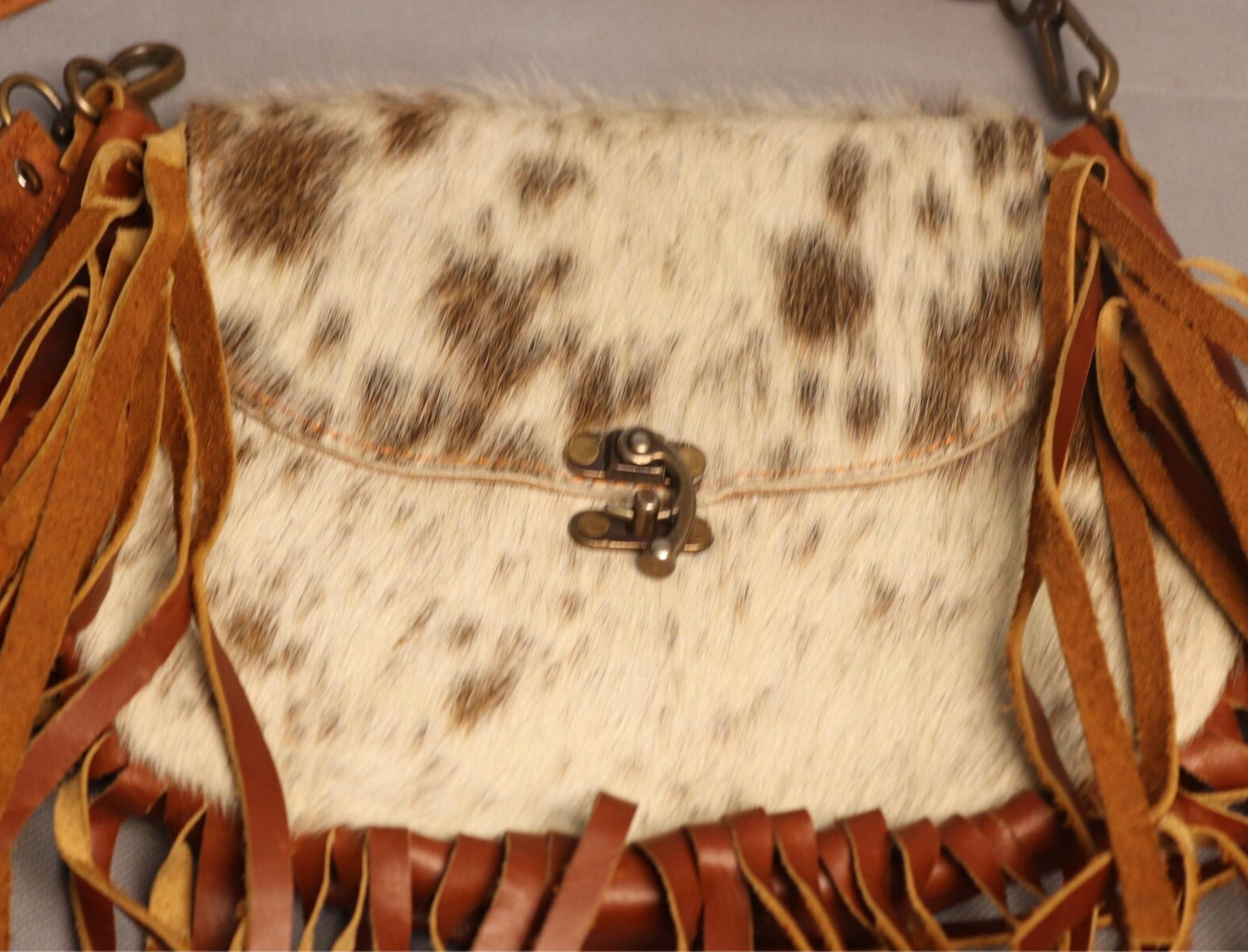 Genuine cowhide messenger crossbody bag