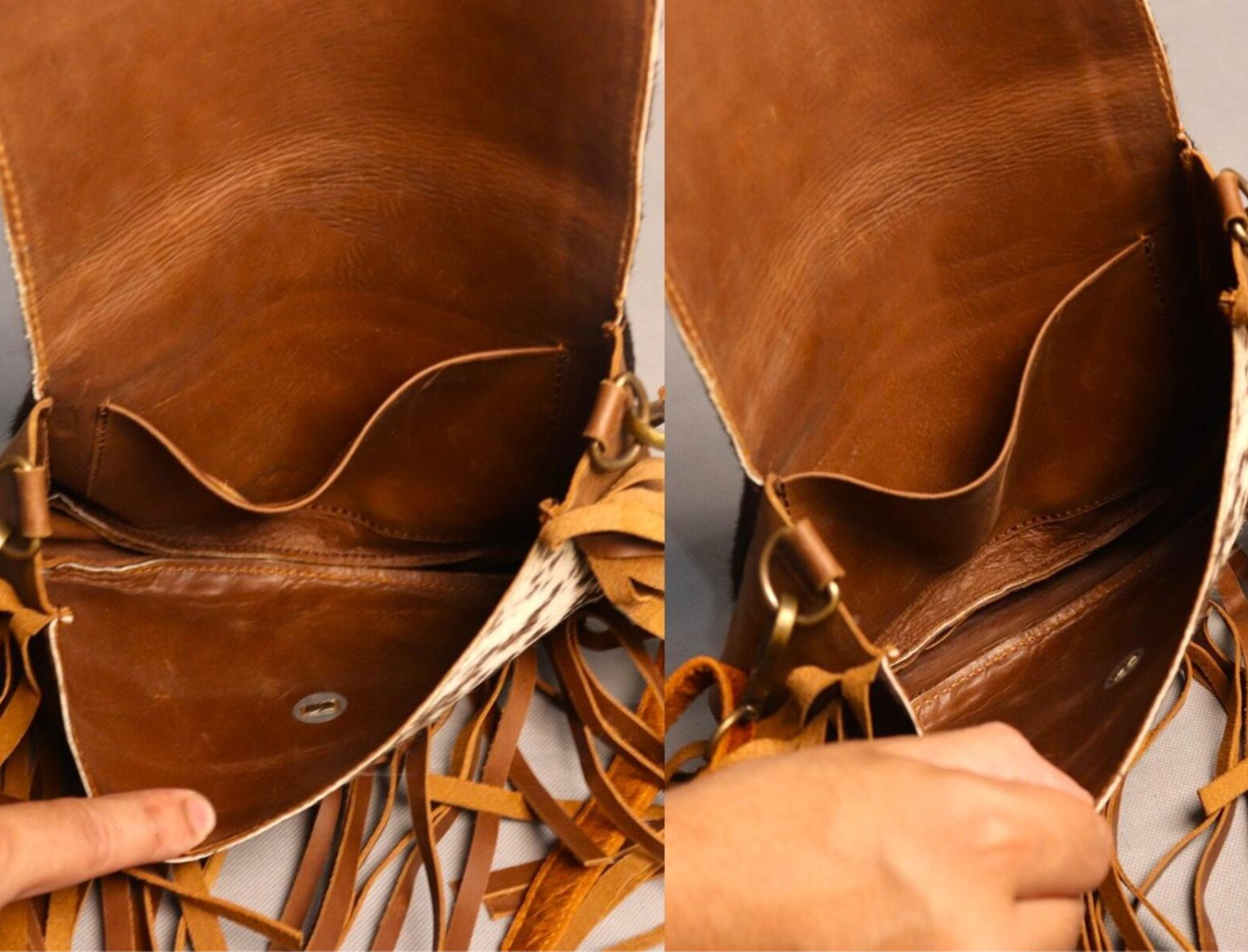 Genuine cowhide messenger crossbody bag