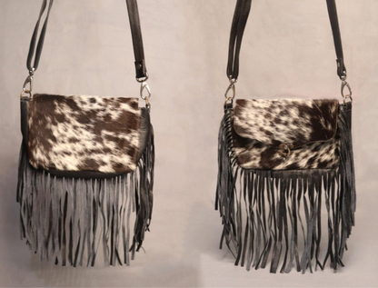 Genuine cowhide messenger crossbody bag