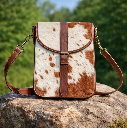 Cowhide crossbody bag women real leather messenger