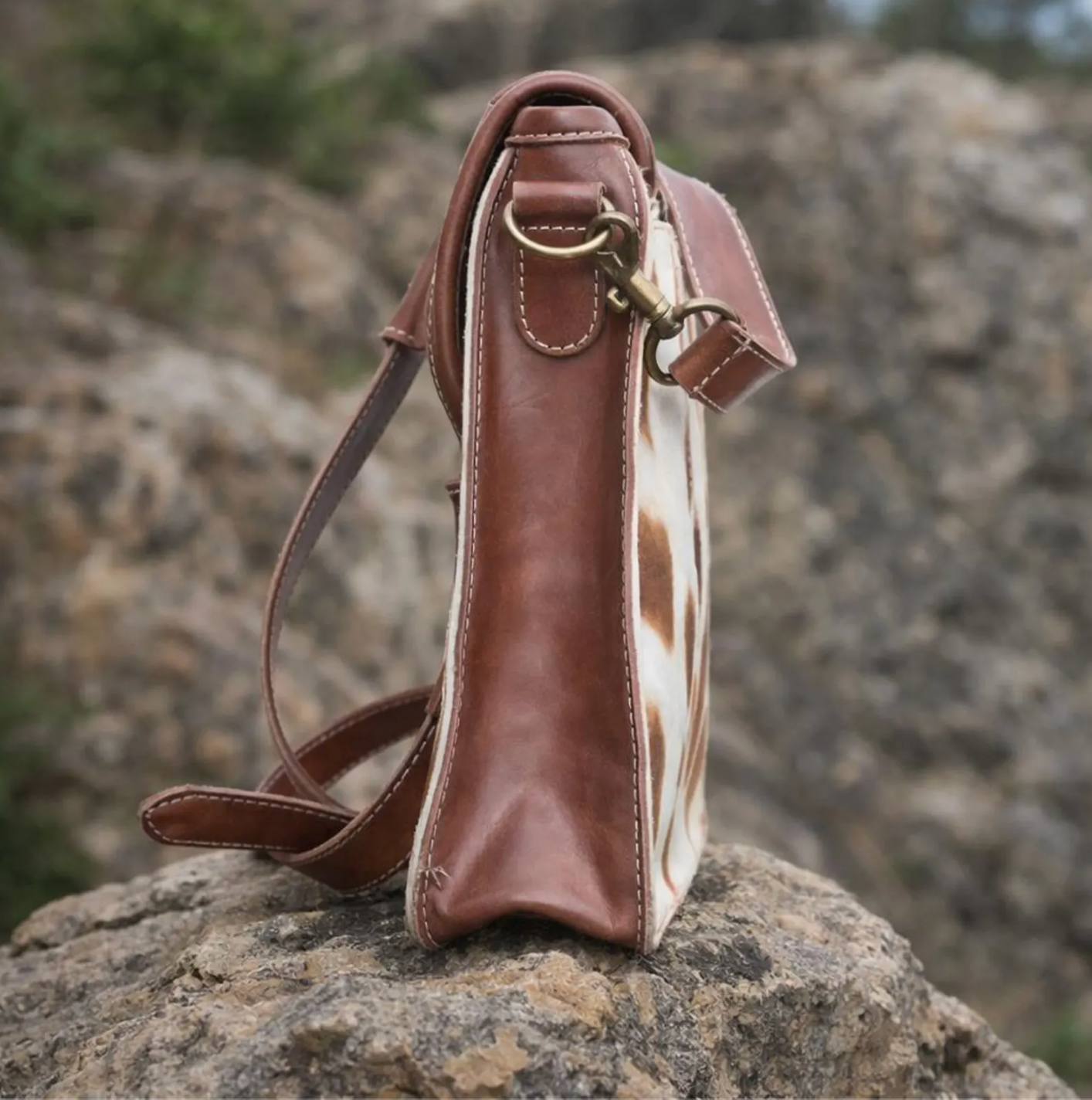 Cowhide crossbody bag women real leather messenger
