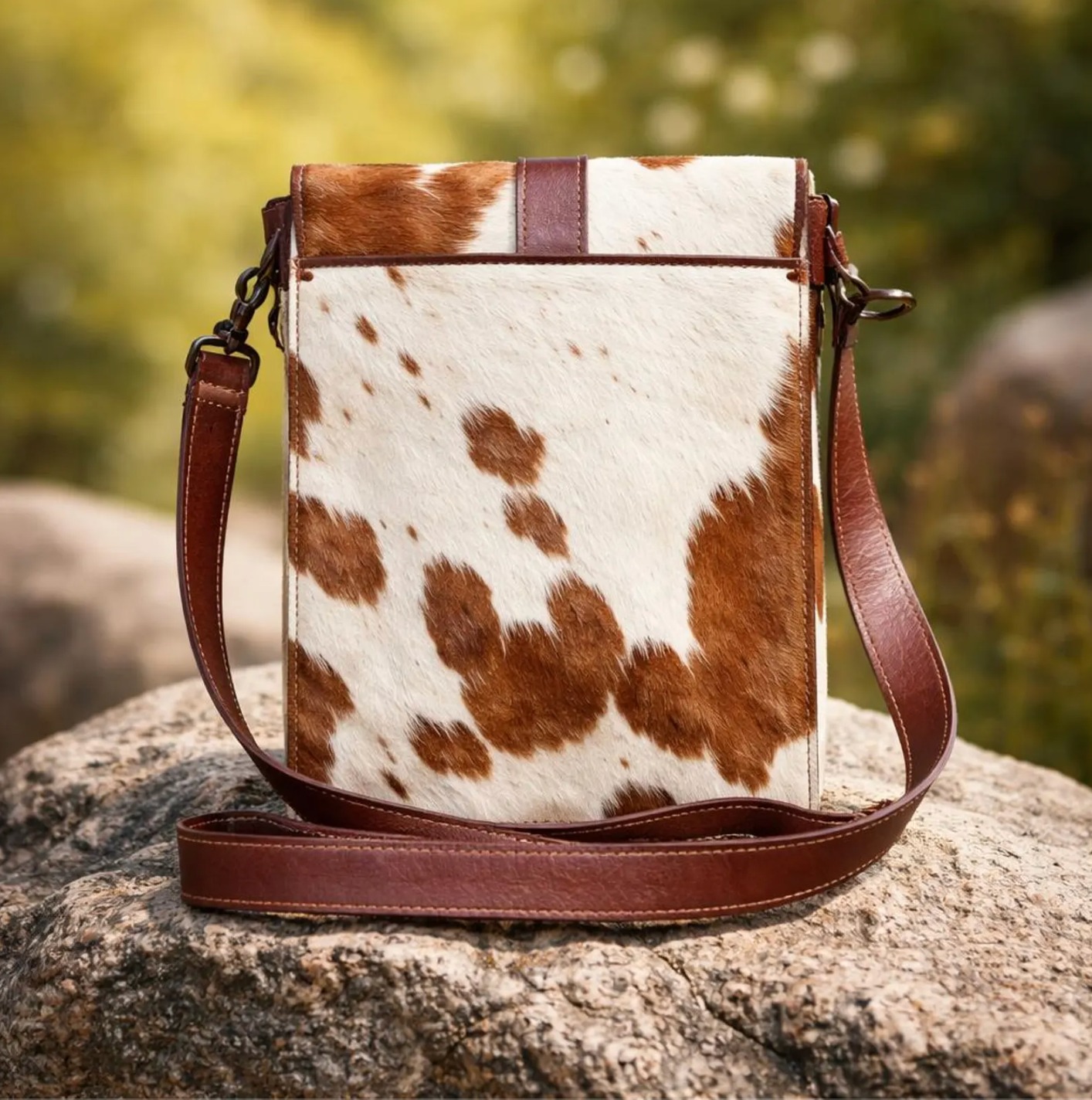 Cowhide crossbody bag women real leather messenger