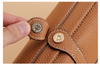 Women's Leather Cosmetic Bag with Wide Opening in Brown