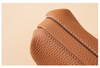 Women's Leather Cosmetic Bag with Wide Opening in Brown