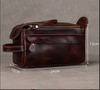Men's Leather Wash Bag in Dark Brown Top-Grain Cowhide