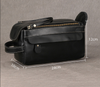 Leather Dopp Kit for Men in Black Top-Grain Cowhide