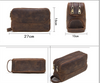 Leather Toiletry Bag for Men with Dual Compartments