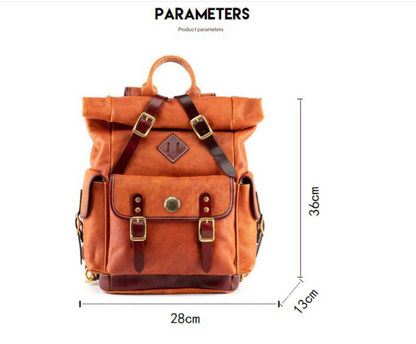 Tanned Leather Backpack for Work and Travel