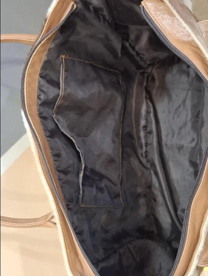 Real Cowhide patchwork tote bag purse