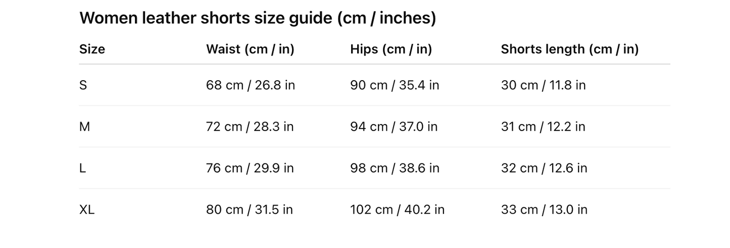 Genuine sheepskin high waist leather shorts for women