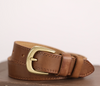 Women’s Brown Leather Belt in Top-Grain Cowhide with Pin Buckle