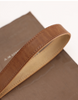 Women’s Brown Leather Belt in Top-Grain Cowhide with Pin Buckle