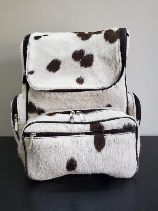 Black White Spotted Cowhide Backpack