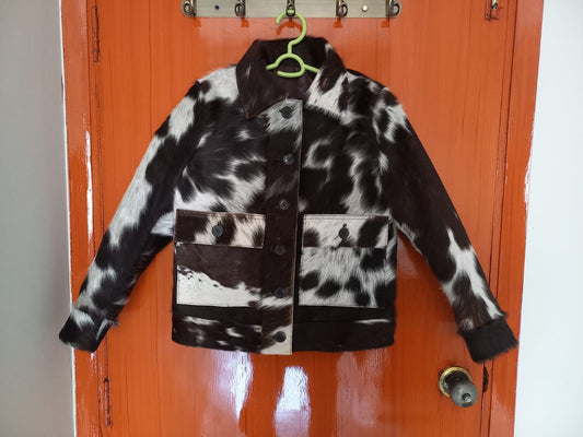 Cowhide Jacket Real Cow Print Leather Coat