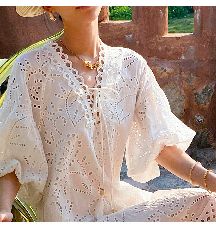 Summer Dresses For Women White Cotton Midi Dress