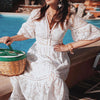 Summer Dresses For Women Lace V Neck Midi Dress