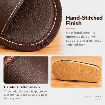 Open Toe Slippers for Women in Genuine Cowhide Leather