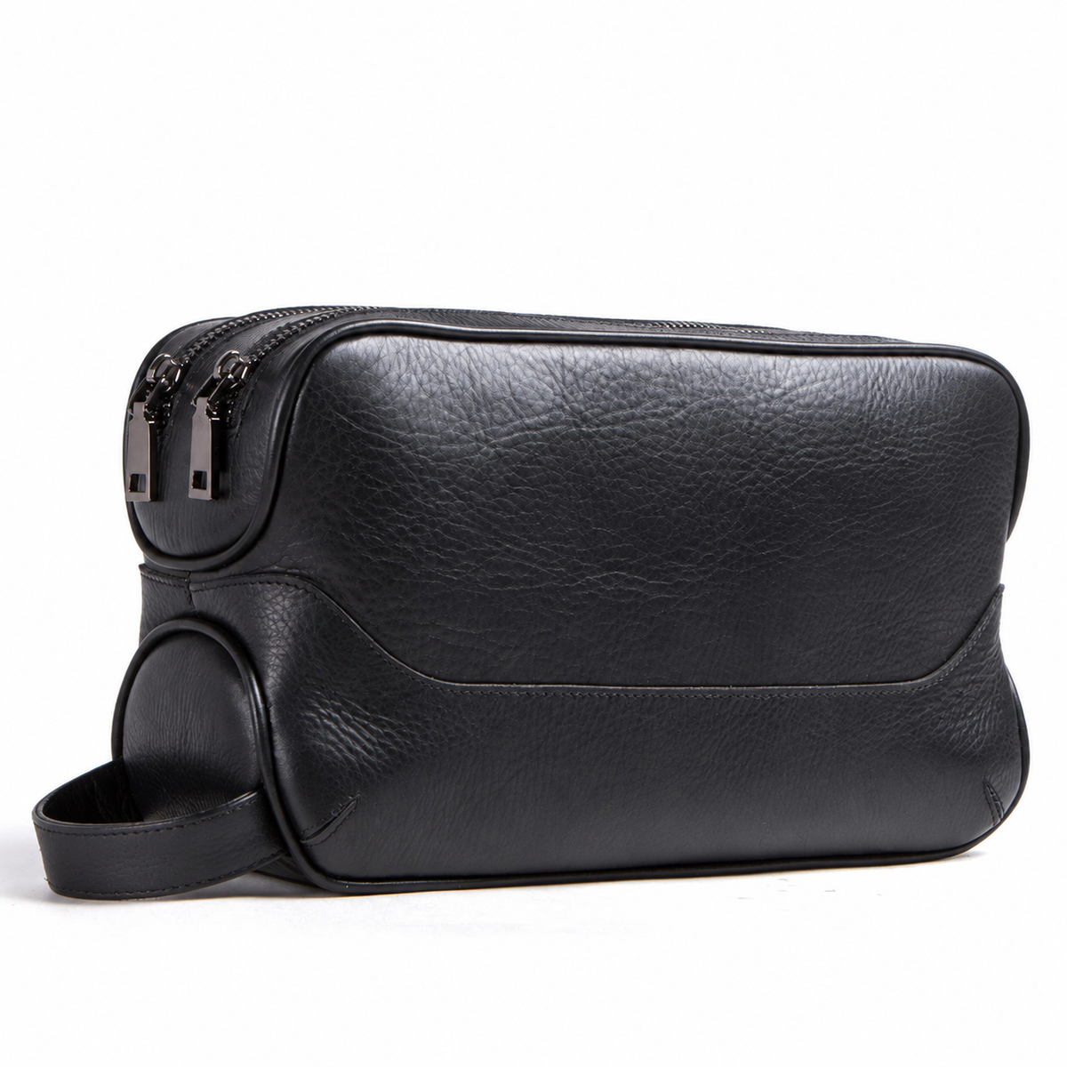 Leather Toiletry Bag for Men with Dual Compartments