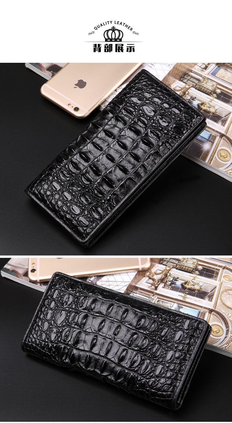 Men’s Genuine Crocodile Long Leather Wallet
