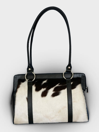 Black and White Cow Hide Bag.