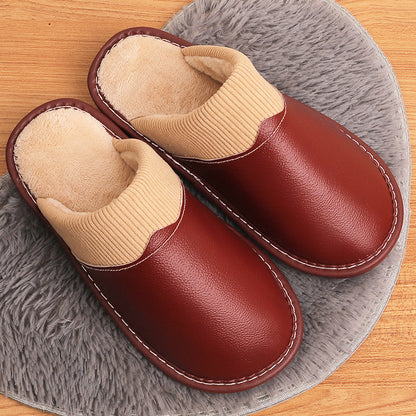 Women's Leather House Shoes with Plush Lining