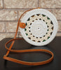 White Round Rattan Bag Made In Bali.