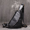 Genuine cowhide leather chest sling crossbody bag for men