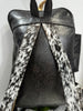 Cowhide Fringe Backpack Black White Leather Travel Bag