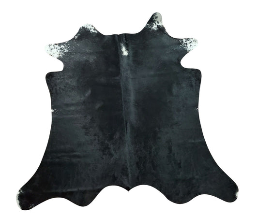 This extra small cowhide rug in a solid black shade is vibrant and charming, it will enhance the look of any setting and give it a unique touch. 
