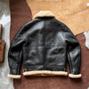 Men black b3 shearling leather aviator