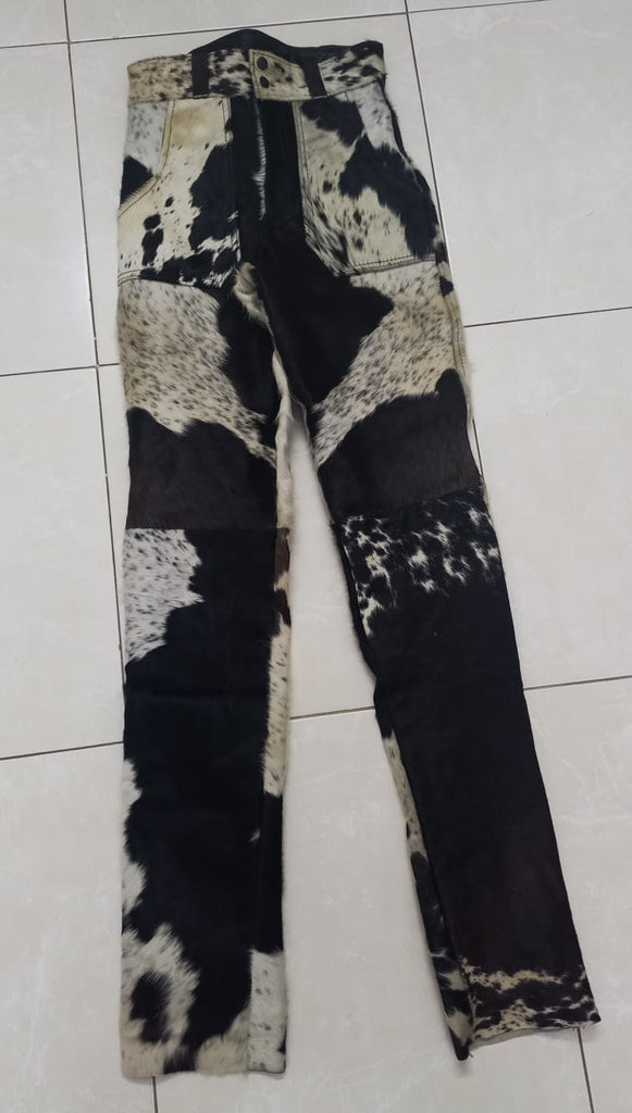 Cowhide hair on cow skin pants western trousers