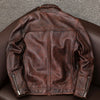 Distressed brown moto leather jacket vintage biker