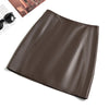 Women's black genuine leather mini skirt