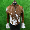Cowhide hair on cropped women jacket