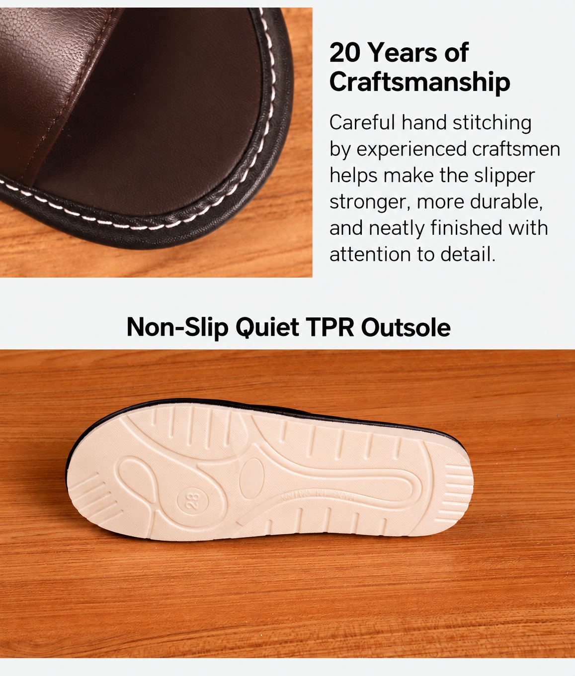 Leather Slippers for Women with Open Toe