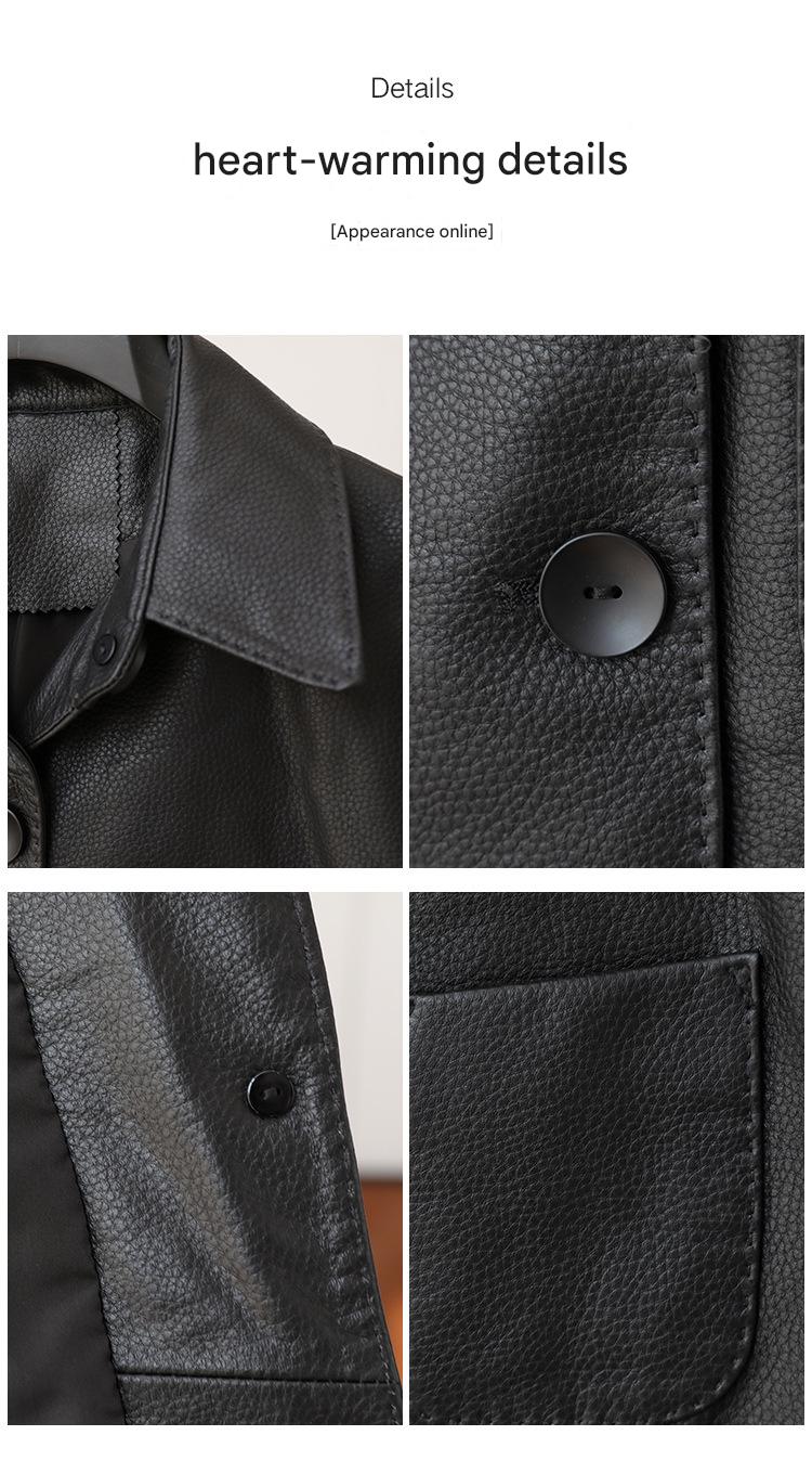 Leather jacket women black lambskin coat