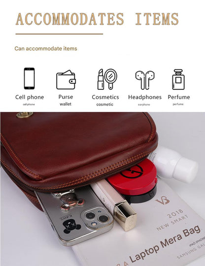 Genuine cowhide leather backpack for women