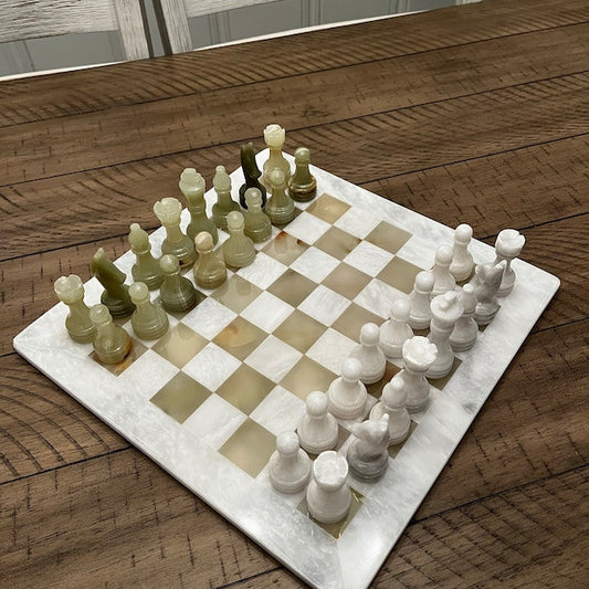 Handcrafted Marble Chess Set 12 Inch
