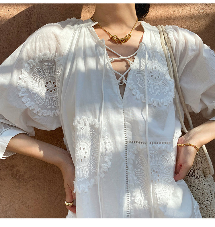 Women Summer Dresses White French Vacation Dress