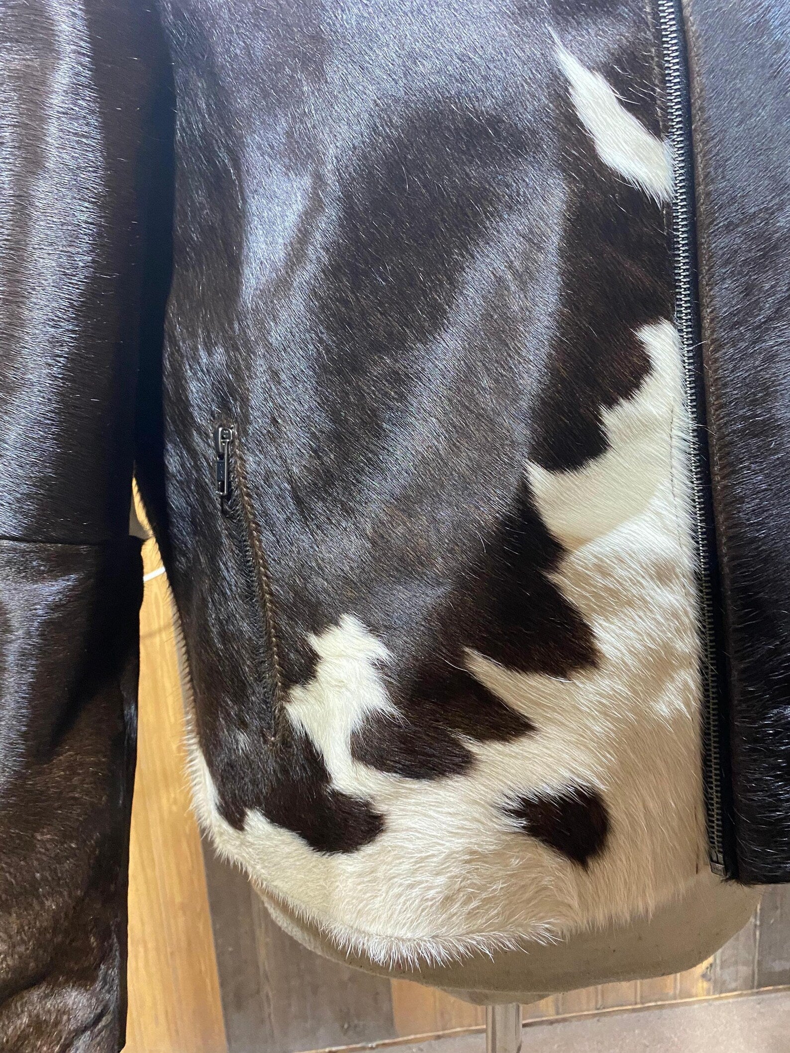 men cowhide jacket brown white hair on cow hide jacket