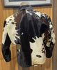 men cowhide jacket brown white hair on cow hide jacket