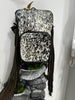 Cowhide Fringe Backpack Black White Leather Travel Bag