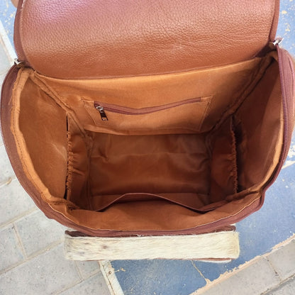 Speckled Cowhide Mommy Backpack Leather Diaper Bag