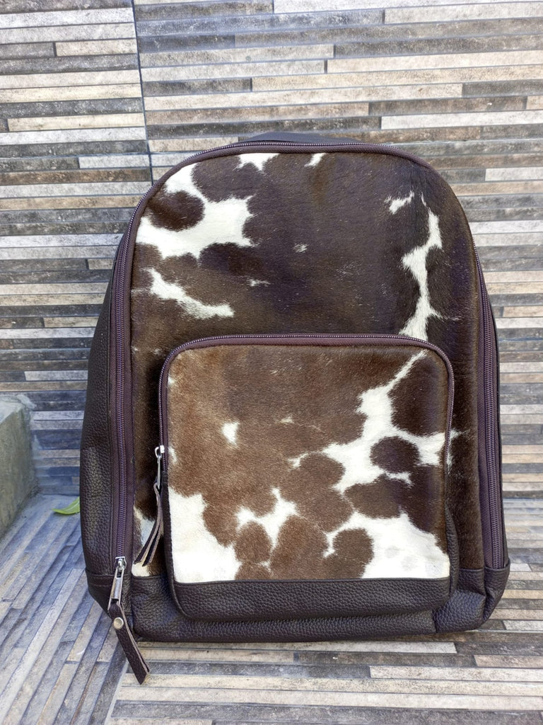 Mini Cowhide Backpack – Real Leather Brown Cowhide Bag