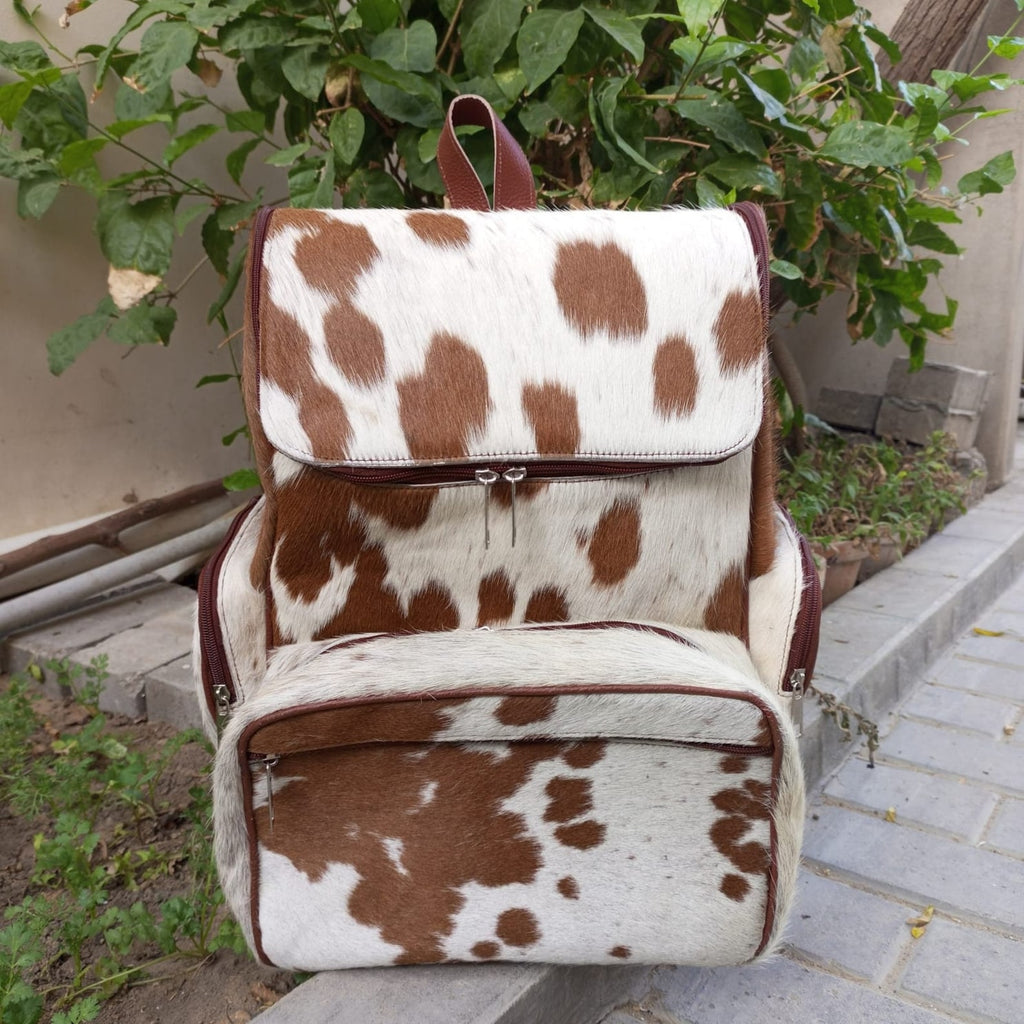 Speckled Cowhide Mommy Backpack Leather Diaper Bag